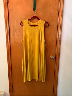 New XXL Yellow Sleeveless Swing Tank Dress Time & Tru